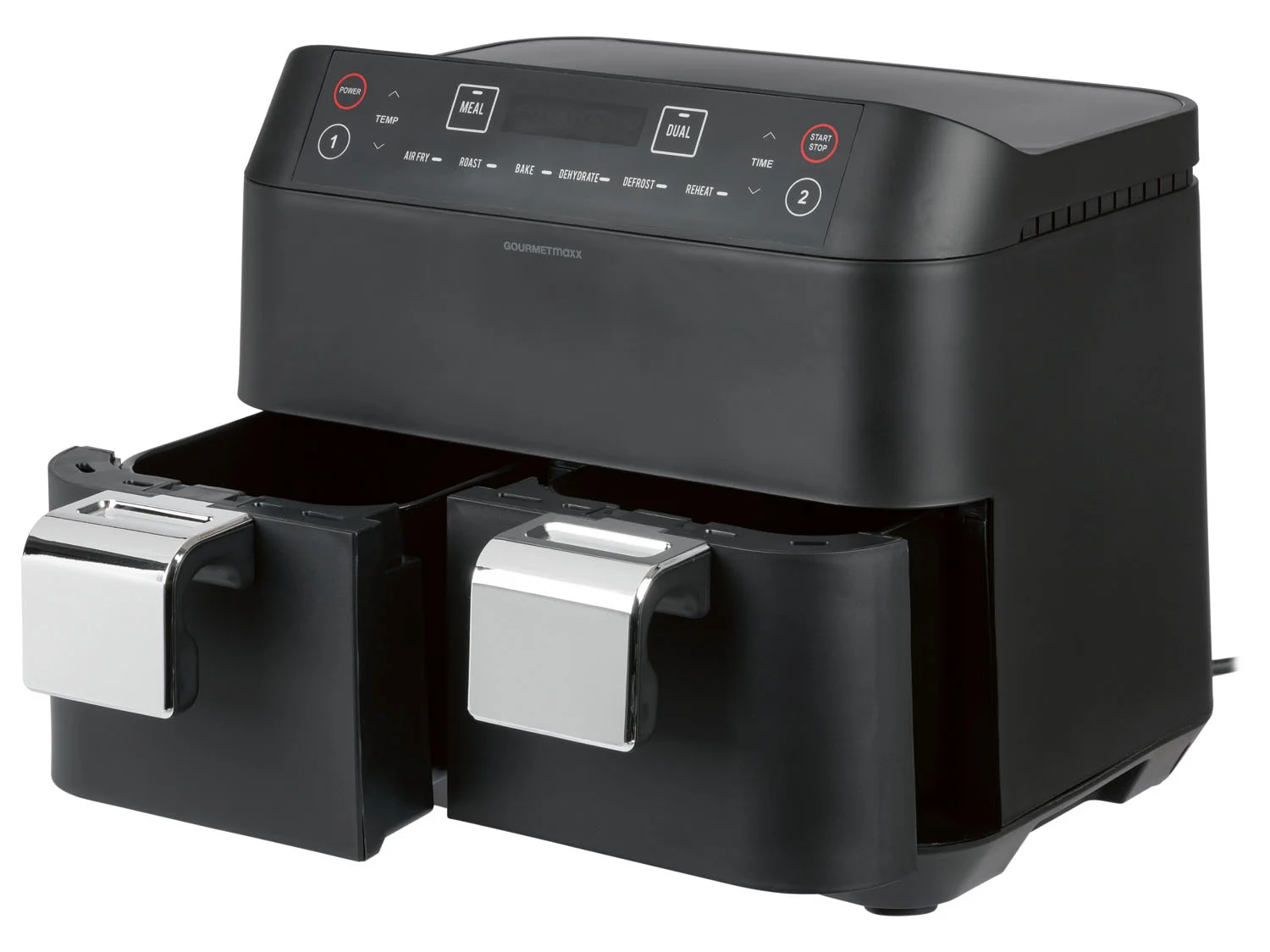 GOURMETmaxx hot air fryer double basket 2x 3.8l